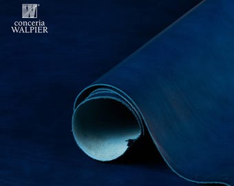 Italian Buttero Vegetable Tanned Leather – Walpier, Blue 102, 1.2–1.4mm