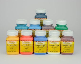 Teinture acrylique pour cuir Fiebing's (10 couleurs) 2 oz/59 ml