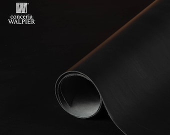 Italian Buttero Vegetable Tanned Leather – Walpier, Black 100, 1.2–1.4mm