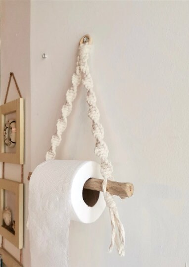 Macrame Toilet Paper Hammock / 27 Colors Available / Toilet Paper