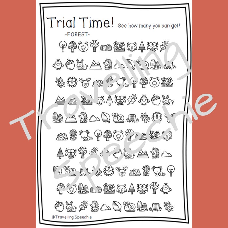 100 TRIALS Outdoor Camping Themed Speech Therapy | Reward Chart ...