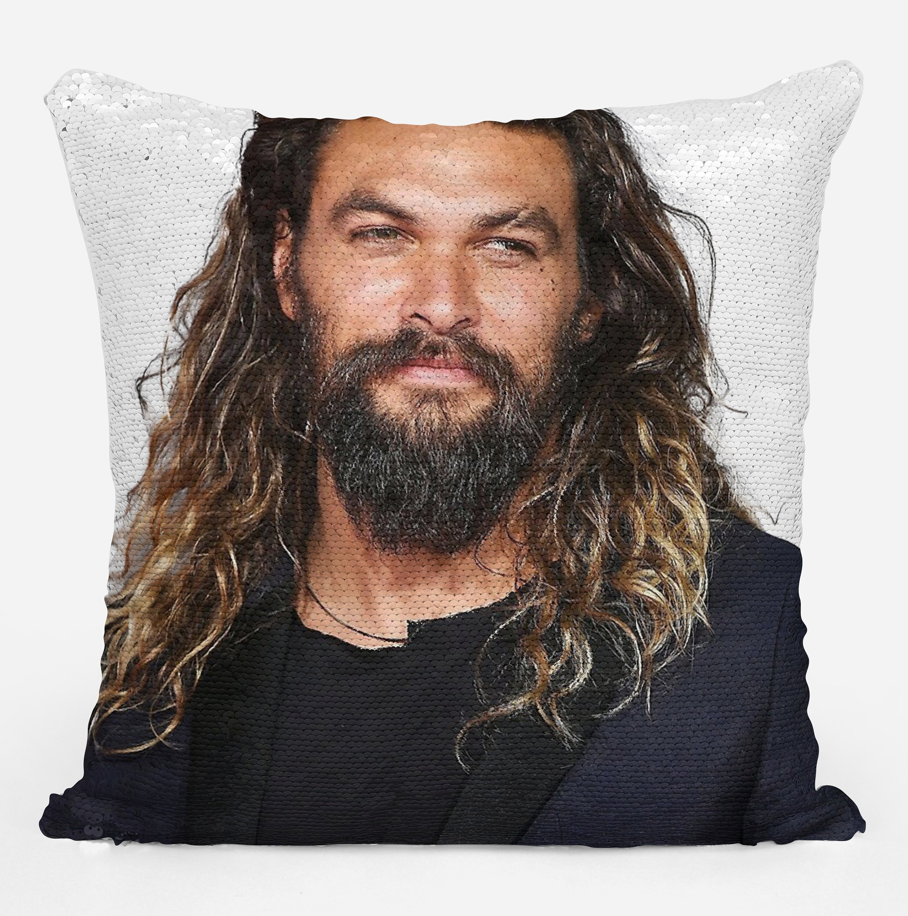 Jason Momoa Sequin Pillow Case Celebrity Pillow Cushions Etsy
