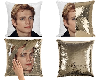 Hayden Christensen Sequin Pillow, Hayden Christensen Cushion Home Decor, Celebrity Pillow Case, Hayden Flip Sequin Pillow Case Gift Idea