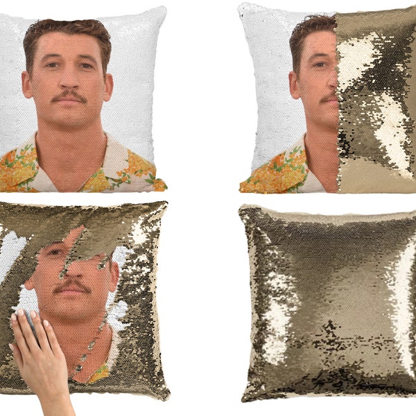Miles Teller Sequin Pillow Cover, Celebrity Pillow Cushions, Handsome Miles Teller Flip Sequin Pillow Case Gift Fans, Miles Teller Pillow