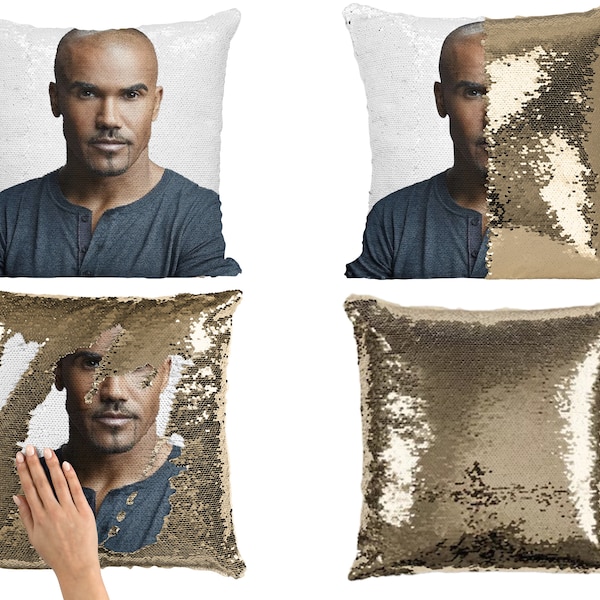 Shemar Moore Sequin Pillow Cover, Cool Celebrity Pillow Case, American Actor Shemar Moore Flip Sequin Pillowcase Gift For Fan, Shemar Pillow