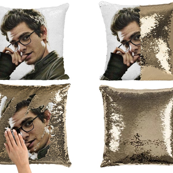 Andrew Garfield Sequin Pillow Cover, Andrew Garfield Flip Sequin Pillowcase, Andrew Garfield Pillow Case, Andrew Garfield Pillow Cushion