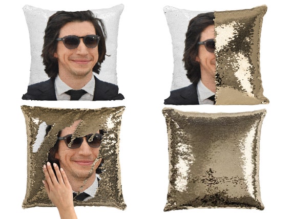 Adam Driver Jesus Sequin Pillow Case, Celebrity Pillow Cushions, Adam Driver  Meme Flip Sequin Pillowcase, Funny Adam Driver Fans Gift Idea 