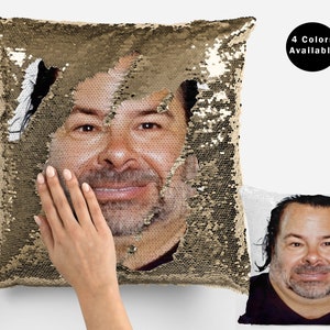 The Rock Meme Face Sequin Pillow Cover Funny the Rock Face 