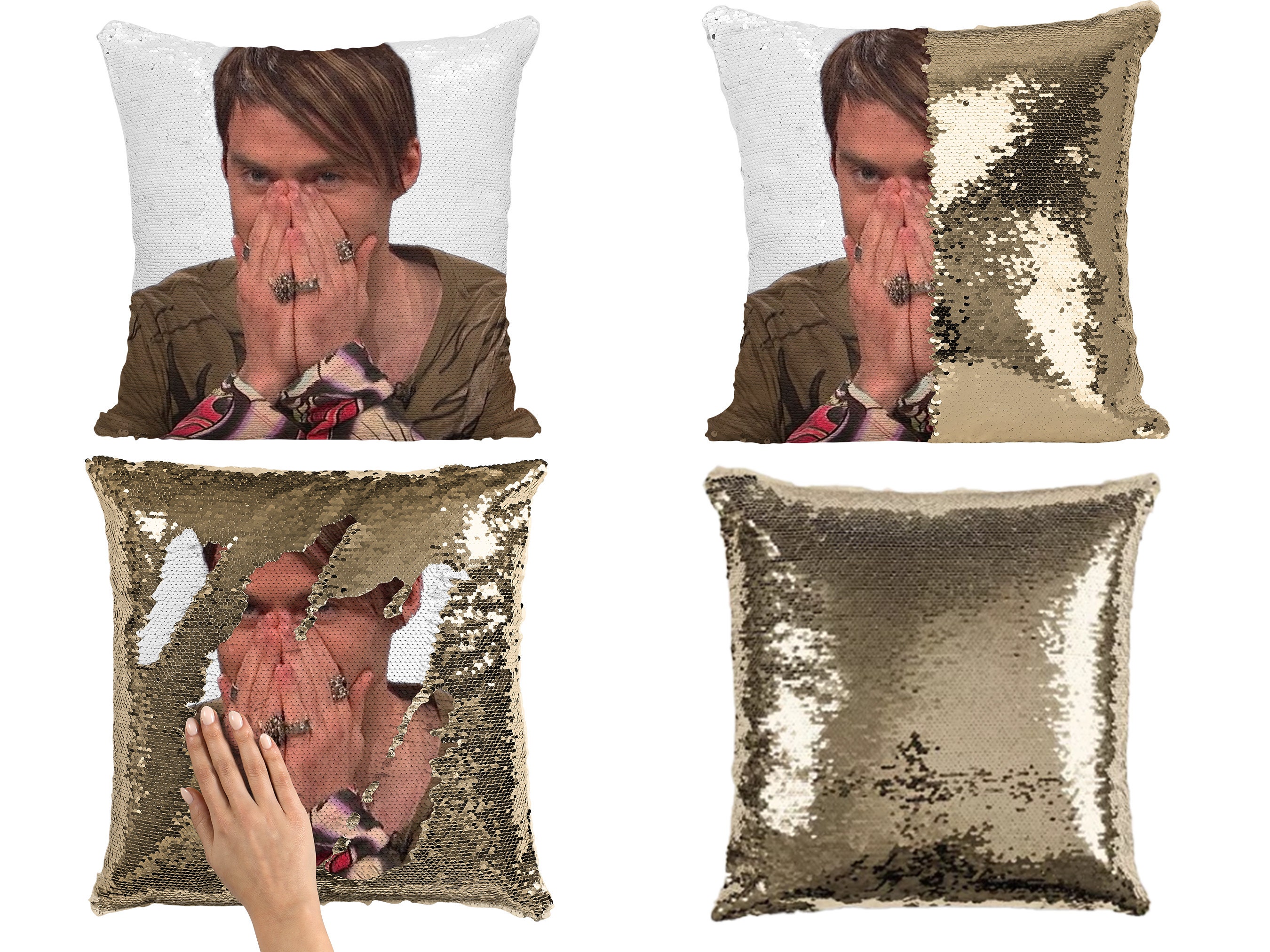 David Beckham Celebrity Movies Birthday Secret Santa Sequin Pillow Gift  Present