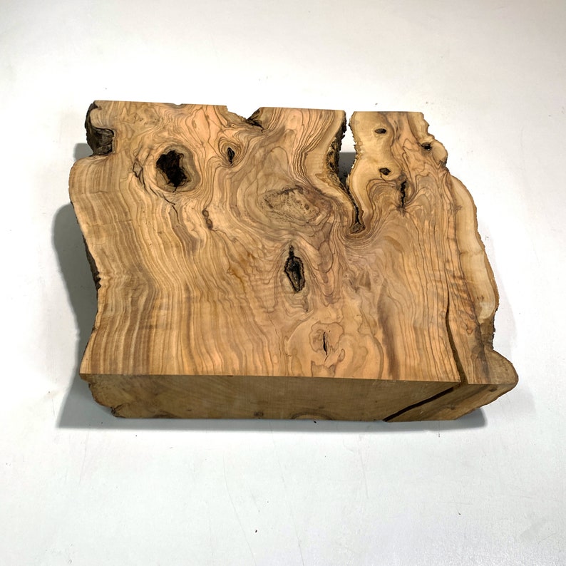 Live Edge Wood Slab Olive Tree Slice Round Reclaimed Unique Etsy