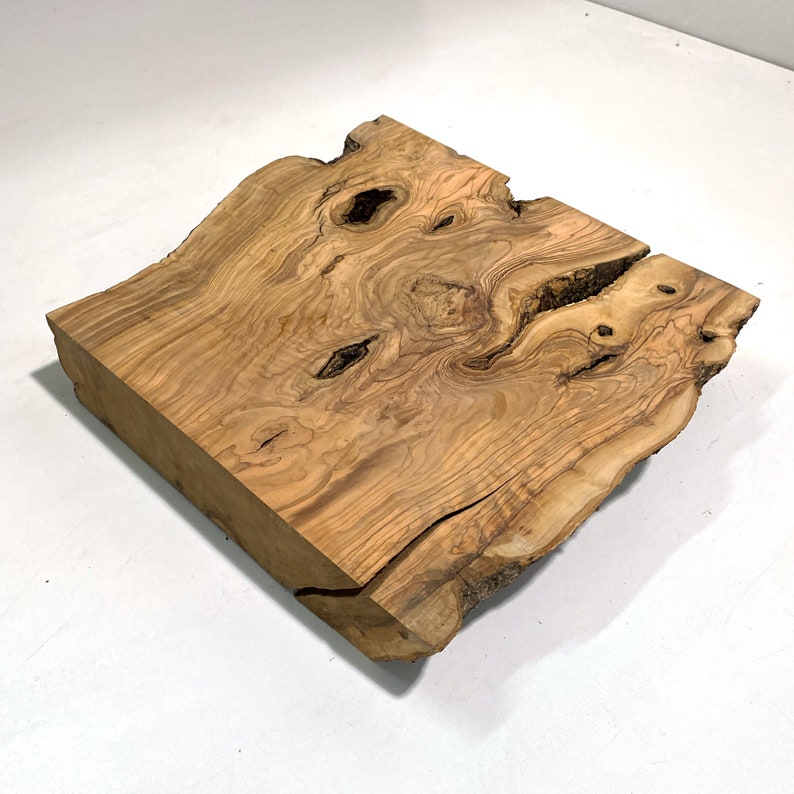 Live Edge Wood Slab Olive Tree Slice Round Reclaimed Unique Etsy