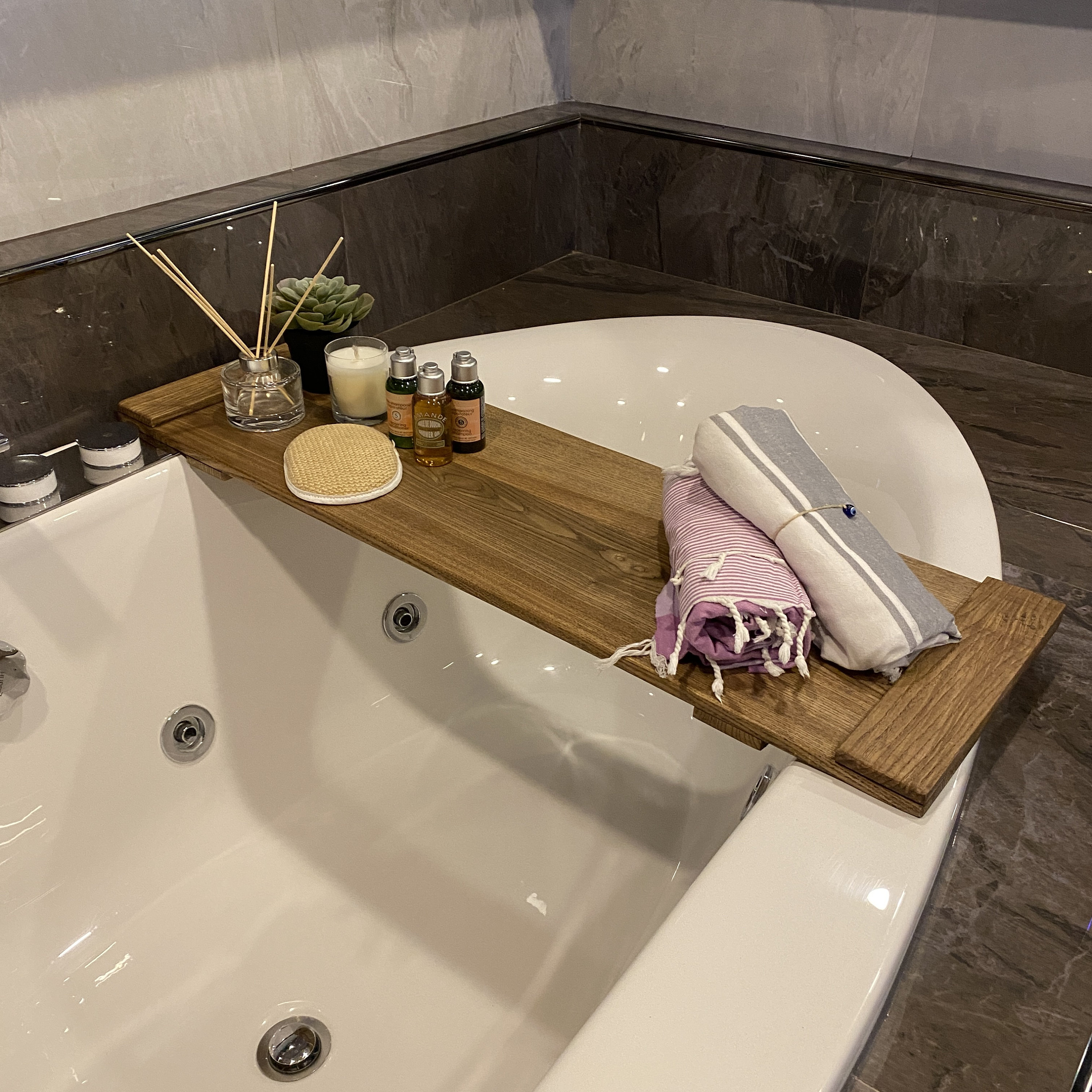 Wood Bath Tray, Bath Caddy, Handmade Tub Tray, Bathtub Shelf, Vanity Tray, Bath Tray Caddy With