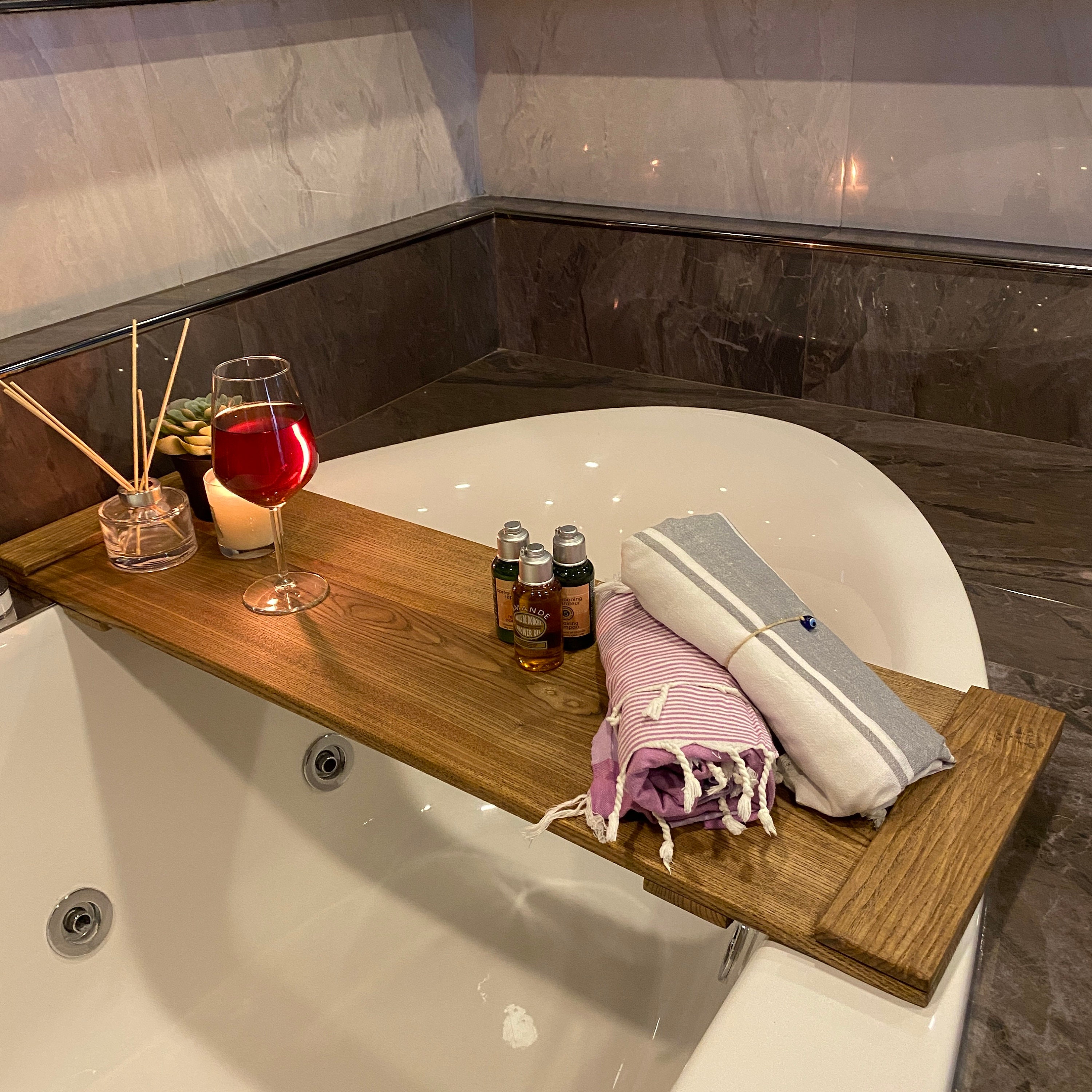 Wood Bath Tray, Bath Caddy, Handmade Tub Tray, Bathtub Shelf, Vanity Tray, Bath Tray Caddy With