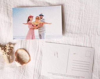 Holiday Postcards Handmade With Seed Paper | Eco Friendly Zero Waste Family Postcard