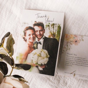 Boho Hochzeit Dankeskarten | Personalisierte Postkarten mit handgemachtem Wildblumen-Samenpapier
