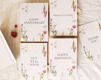 Wildflower Seed Paper Greeting Cards: Eco-Friendly Variety Pack