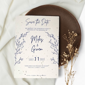 Seed paper wedding card