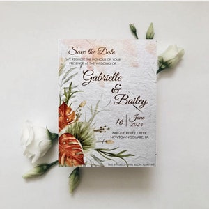 Pflanzbare Save the Date Karten | Umweltfreundliches Ringelblumensamenpapier
