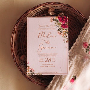 Wildflower Seeded Wedding Invite | Handmade With Seed Paper & Seeded Envelope With Calligraphy Addresses (Optional)