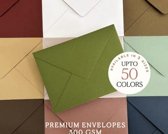 Luxe huwelijksuitnodigingenveloppen | 50 kleuren, optionele voering en bedrukte adressering