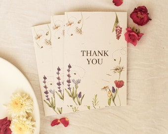 Tarjetas de agradecimiento hechas con papel de semilla / Tarjetas de agradecimiento por su pedido / Tarjeta de agradecimiento personalizada / Notas de agradecimiento / Tarjetas de agradecimiento