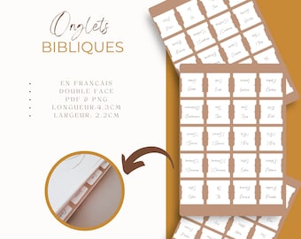 Schede bibliche francesi fronte-retro, Libri della Bibbia, regalo cristiano da stampare