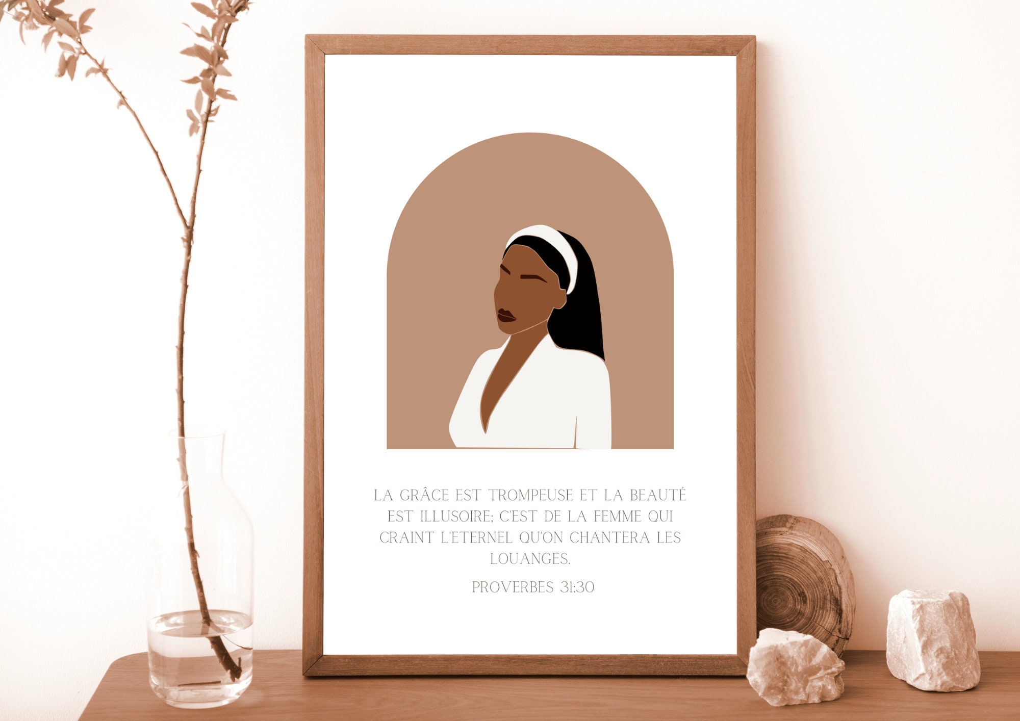 Verset biblique en français I Affiche Proverbes 3130 I Poster avec citation Bible I Femme de