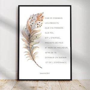 Jeremia 29:11 Bijbelversposter, Bijbelcitaatposter voor Boho Christelijke Muurdecoratie