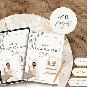 Planificateur chrétien tout-en-1 non daté, Etude biblique en français, Journal de prière, Agenda, Organisateur de vie pour femme