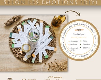 Verset bibliques en français à lire en fonction des émotions, Pot de versets bibliques, Cadeau chrétien, Santé mentale, Anxiété, Baptême