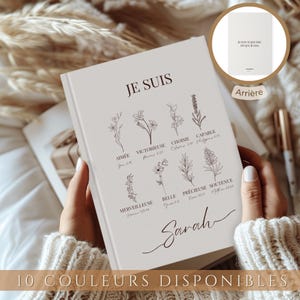 Diario de oración A5 personalizado para mujeres cristianas, cuaderno de estudio bíblico forrado, versículo bíblico en francés, rutina de meditación bíblica