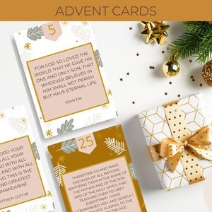 Cartes de l'Avent chrétien 2023 I Versets bibliques à méditer Enseignement de Jésus I Calendrier de l'Avent homme et femme