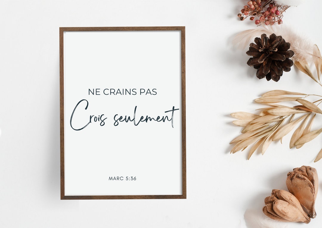 Verset biblique en français I Ne crains pas crois seulement I Etsy France