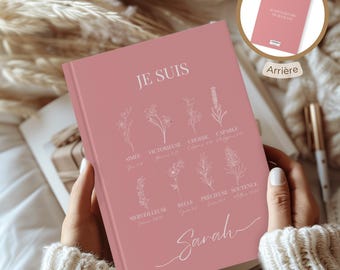 Gepersonaliseerd A5-gebedsdagboek voor christelijke vrouwen, gelinieerd Bijbelstudie-notitieboek, Franse Bijbelvers, Bijbelmeditatieroutine
