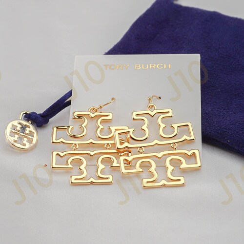 Tory Burch Britten Hinge Drop Statement Earrings in Gold Etsy