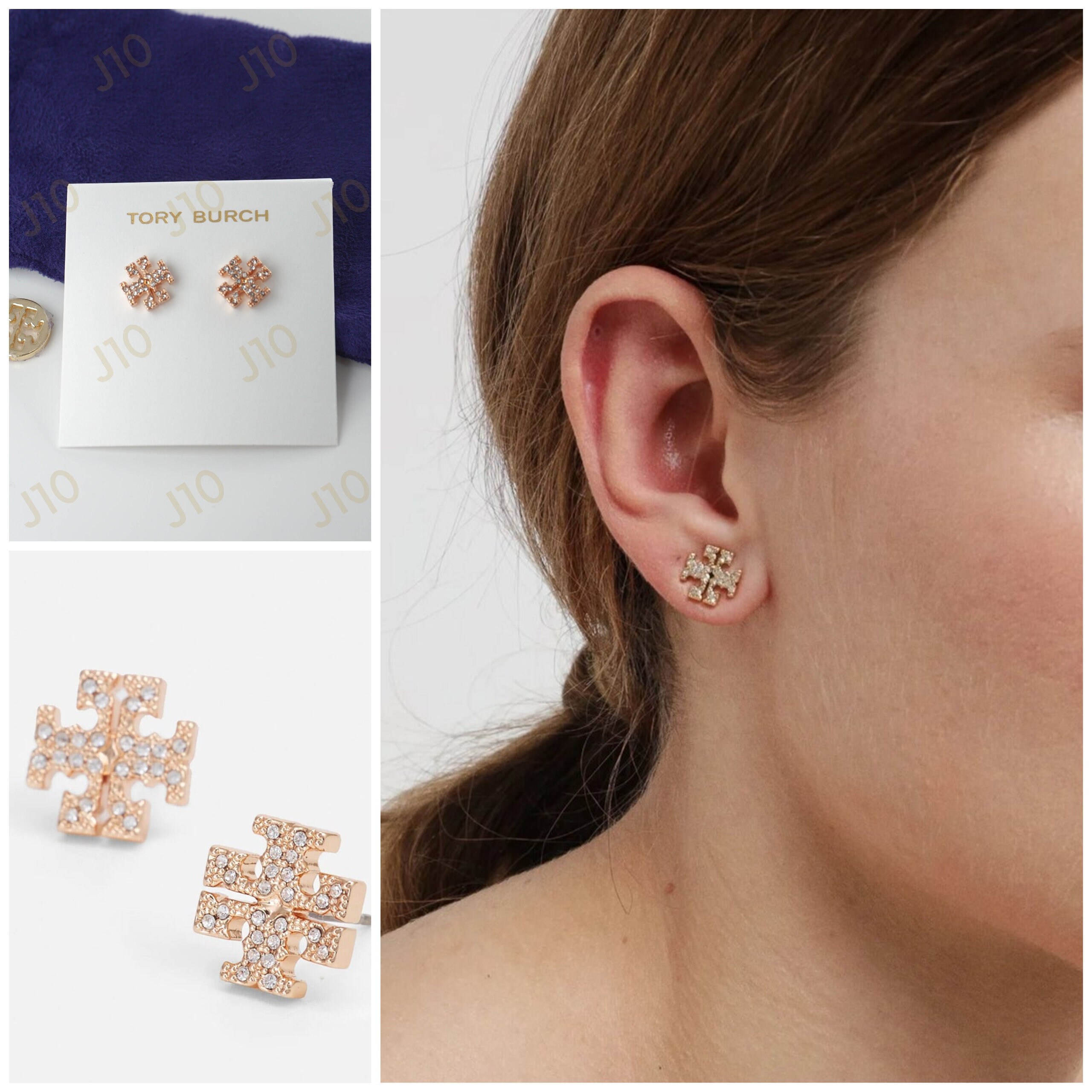 Tory Burch Kira Pavé Stud Earrings in Rose Gold Brand New - Etsy Australia