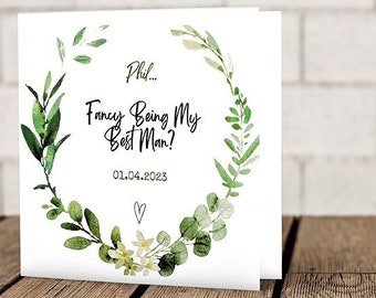 Personalised Best Man Card, 'Fancy Being My Best Man? Floral Wedding Card, Best Man Card