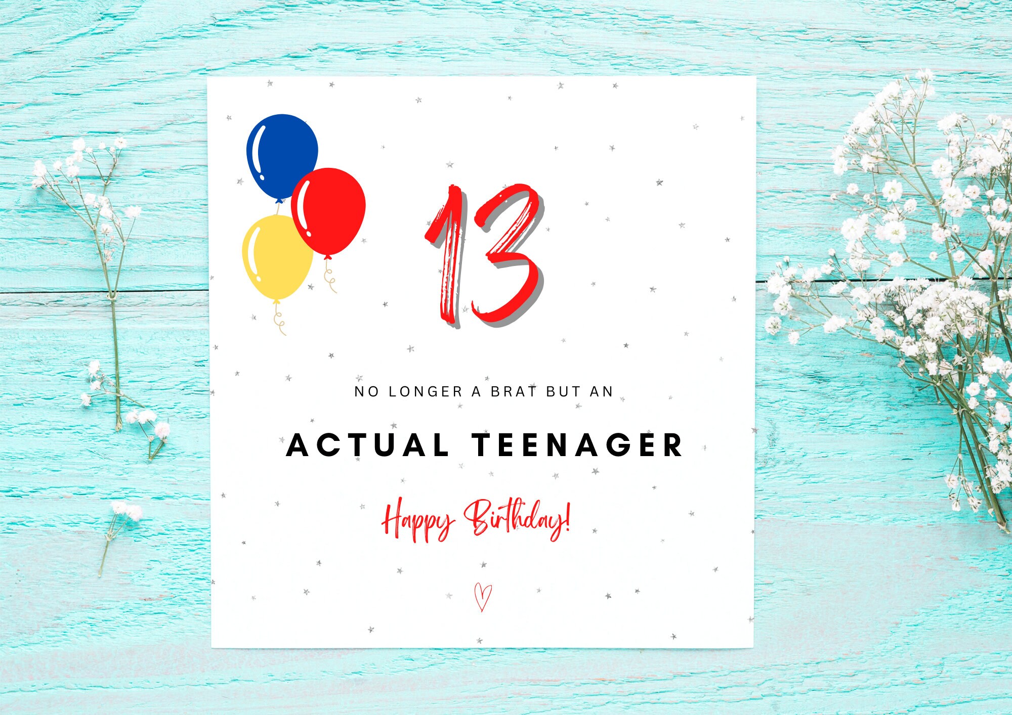 Funny 13th Birthday Card, Teenager Birthday Card, Teenager 13th Card - Etsy