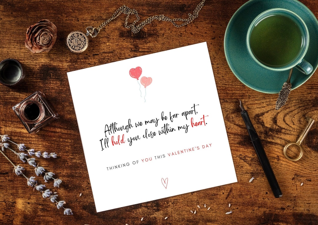 Missing You Poem Valentine's Day Card, Thinking of You Valentine's Day ...