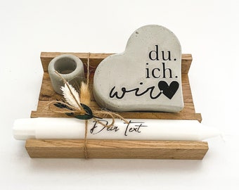 Hochzeitsgeschenk mit personalisierter Kerze