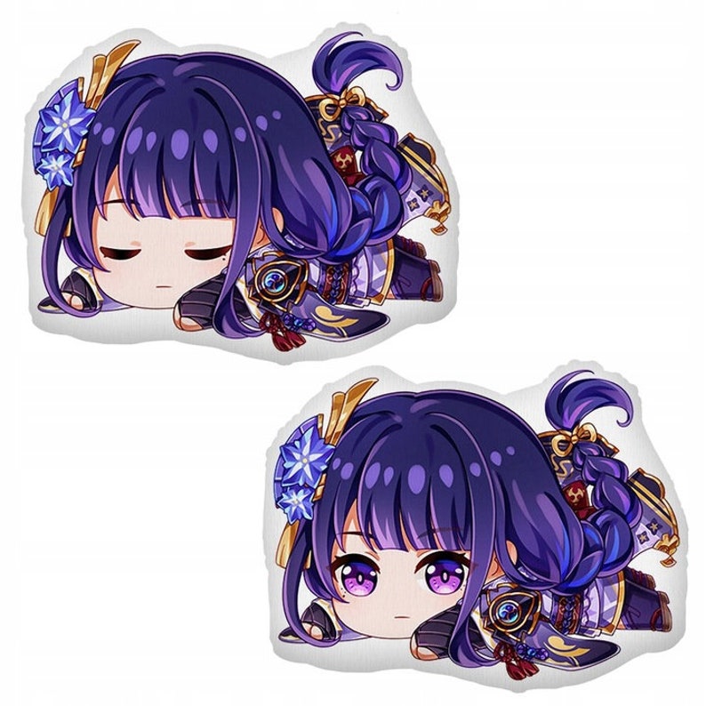 Pillow Chibi Genshin Impact Raiden Shogun Etsy