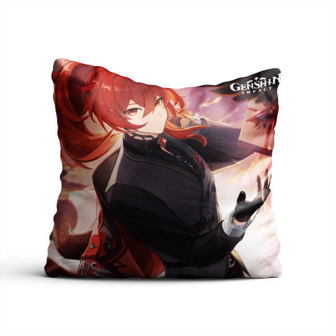 Pillow Genshin Impact Diluc Etsy