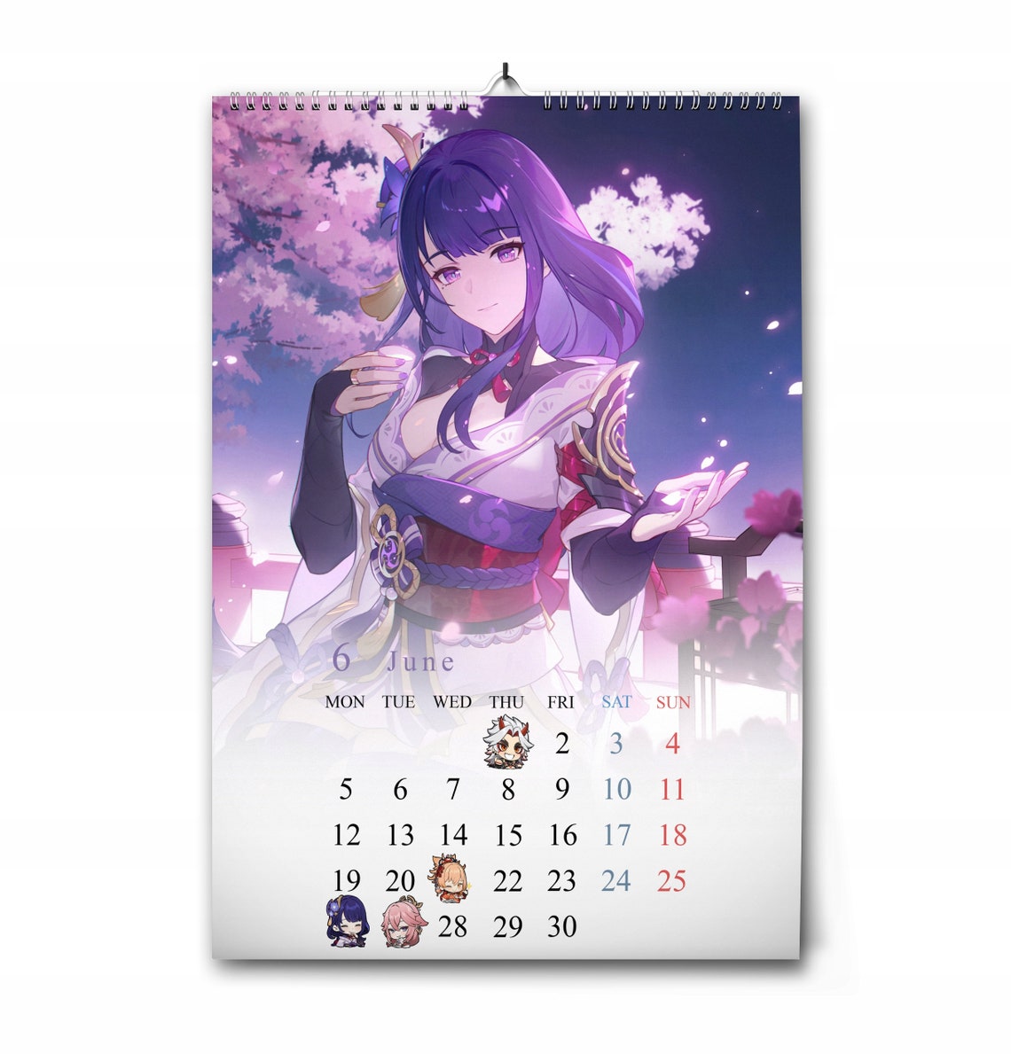 Calendar Genshin Impact 2023 Inazuma A4 Anime Etsy