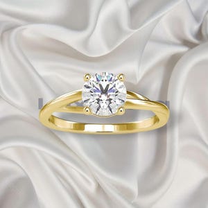 1.19 CT Round Brilliant Cut Lab grown Engagement Ring, Twisted Band, Unique Wedding Ring, Ring for Women, Anniversary Gift Ring