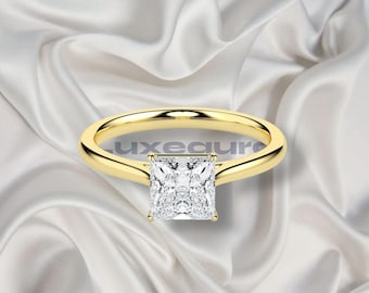 1CT Princess Cut Solitaire ring| Lab Grown Engagement Wedding Ring| Bridal Ring| Anniversary Ring| Proposal Ring| Ring for Her|