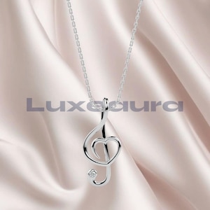 Minimalist Music Note Jewelry, Treble Clef Pendant, Elegant Pendant for Music Lovers, Perfect Gift,Lab Grown diamond, Perfect Gift For Her