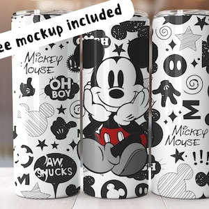 Dessin animé souris tumbler Design Sublimation Designs Téléchargements Téléchargement numérique 20 oz tumbler sublimations Fichier numérique Cartoon tumbler wrap