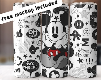 Cartoon Maus Becher Design Sublimation Designs Downloads Digitaler Download 20 oz Becher Sublimations Digitale Datei Cartoon Becher wrap