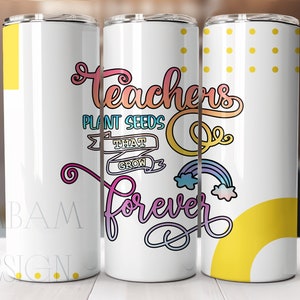 Teacher Tumbler, Teach Love Inspire, 20 oz Skinny Sublimation Design, Teacher Appreciation, Instant Download PNG File