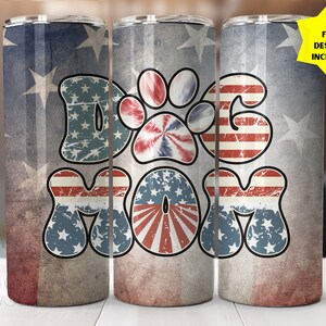 Dog Mom 20oz Skinny Design Dog Mom Tumbler Wrap Sublimation Download PNG Commercial Use